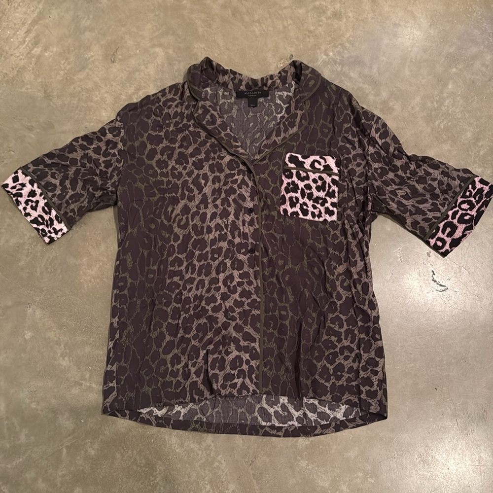 AllSaints Leopard Print Pajama Set - Picture 2 of 11